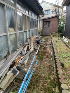 富山の不用品回収、お庭の現場写真
